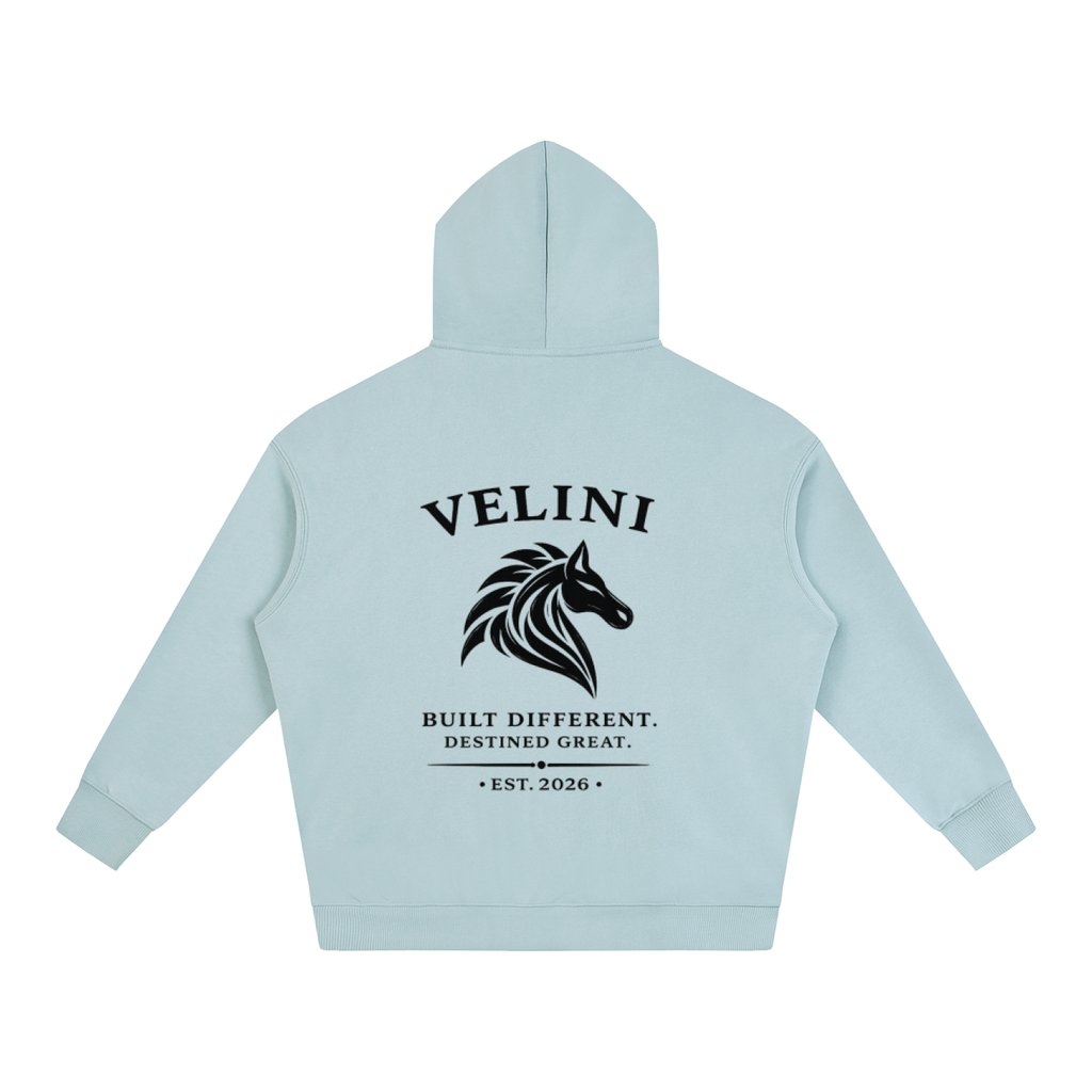Velini Oversize Fleeced Hoodie - Light Blue