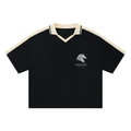 Velini Color Block Polo Shirt- Black/Cream