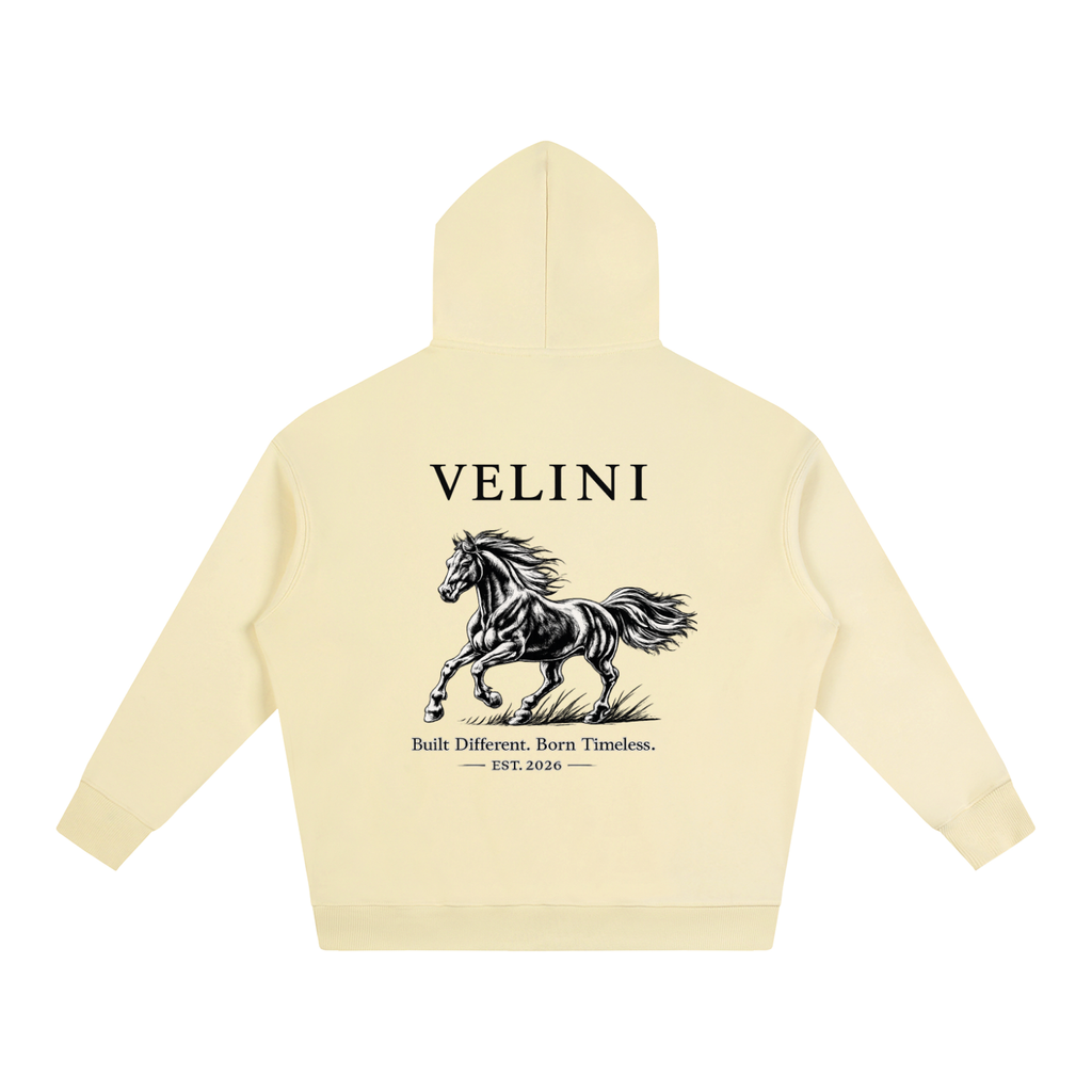 Velini Oversize Fleeced Hoodie- Light Yellow