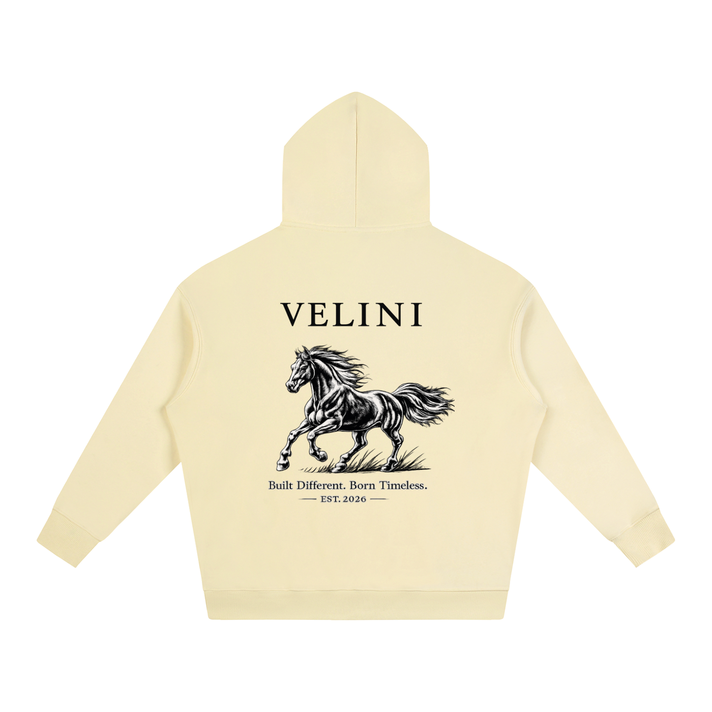 Velini Oversize Fleeced Hoodie- Light Yellow