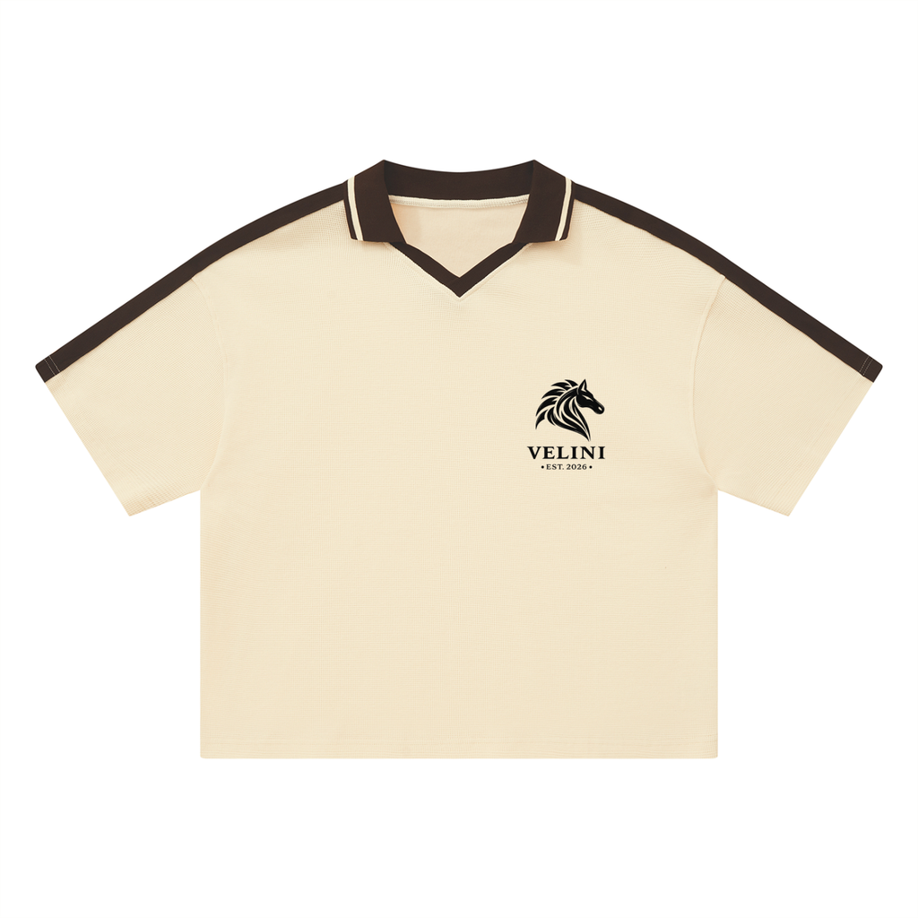 Veleni Color Block Polo Shirt - Apricot