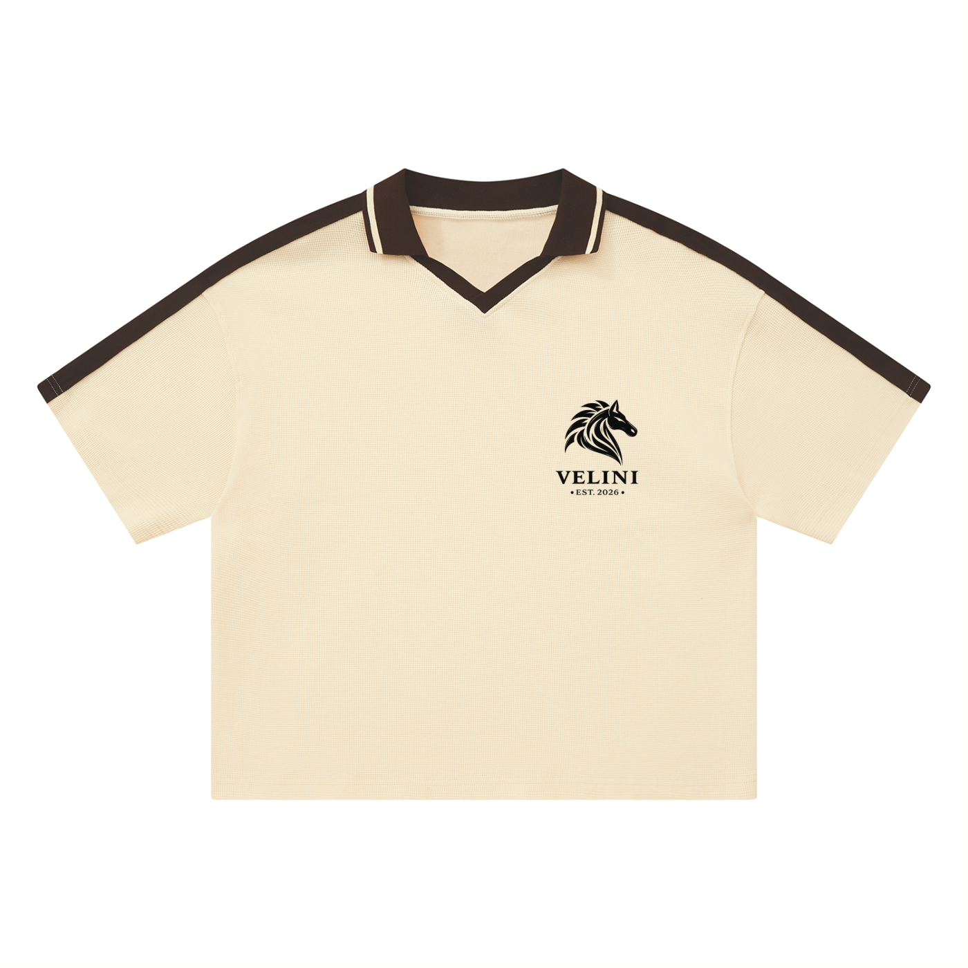 Veleni Color Block Polo Shirt - Apricot