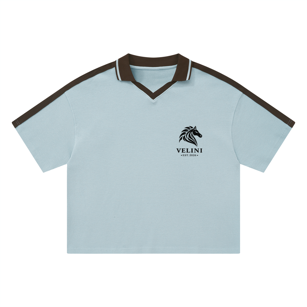 Velini Color Block Polo Shirt - Light Blue