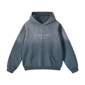 Velini Heavyweight Sunfade Oversized Hoodie - Grey Blue