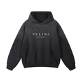 Velini Heavyweight Sunfade Oversized Hoodie - Black
