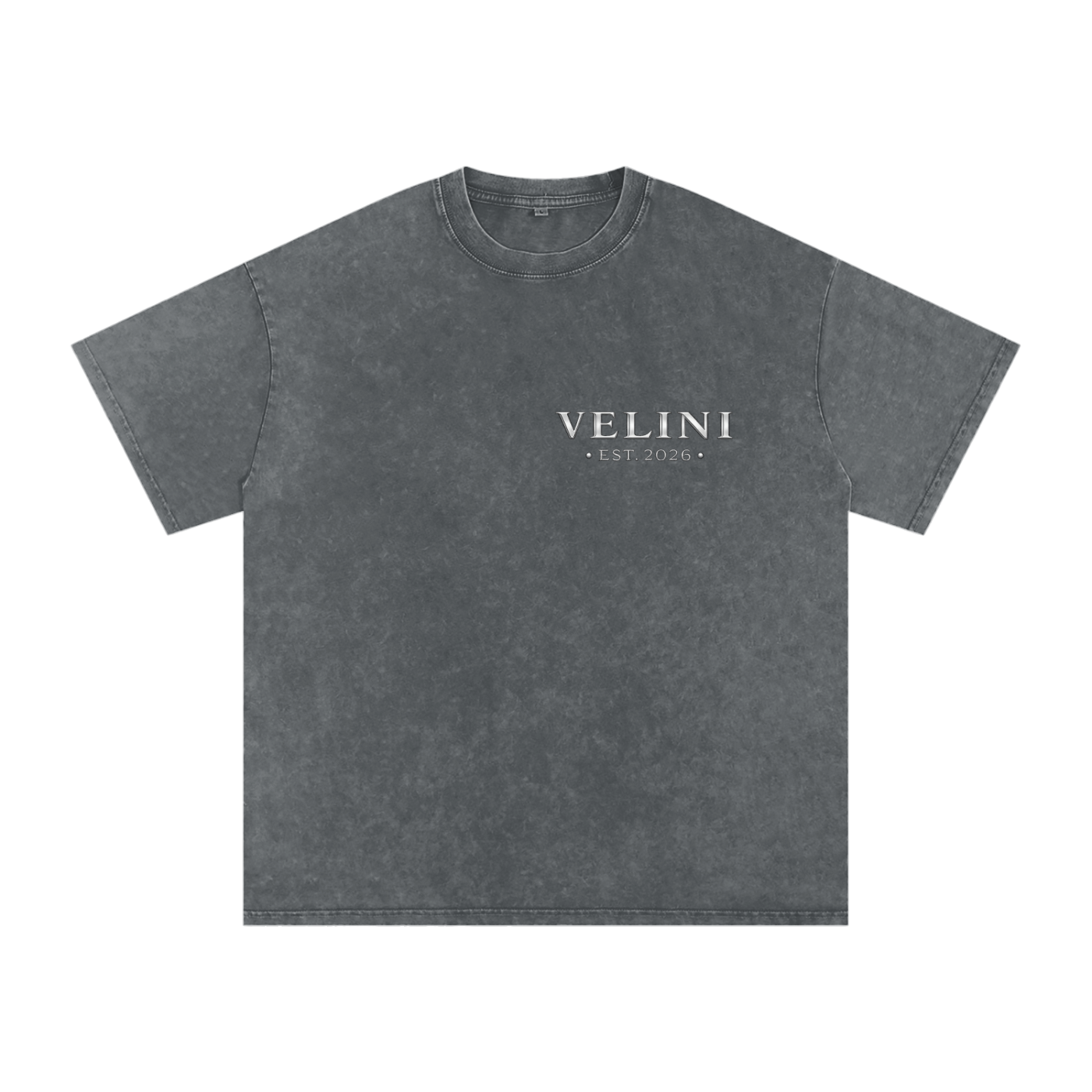 Velini Boxy Washed Oversized Cotton Tee - Dark Grey