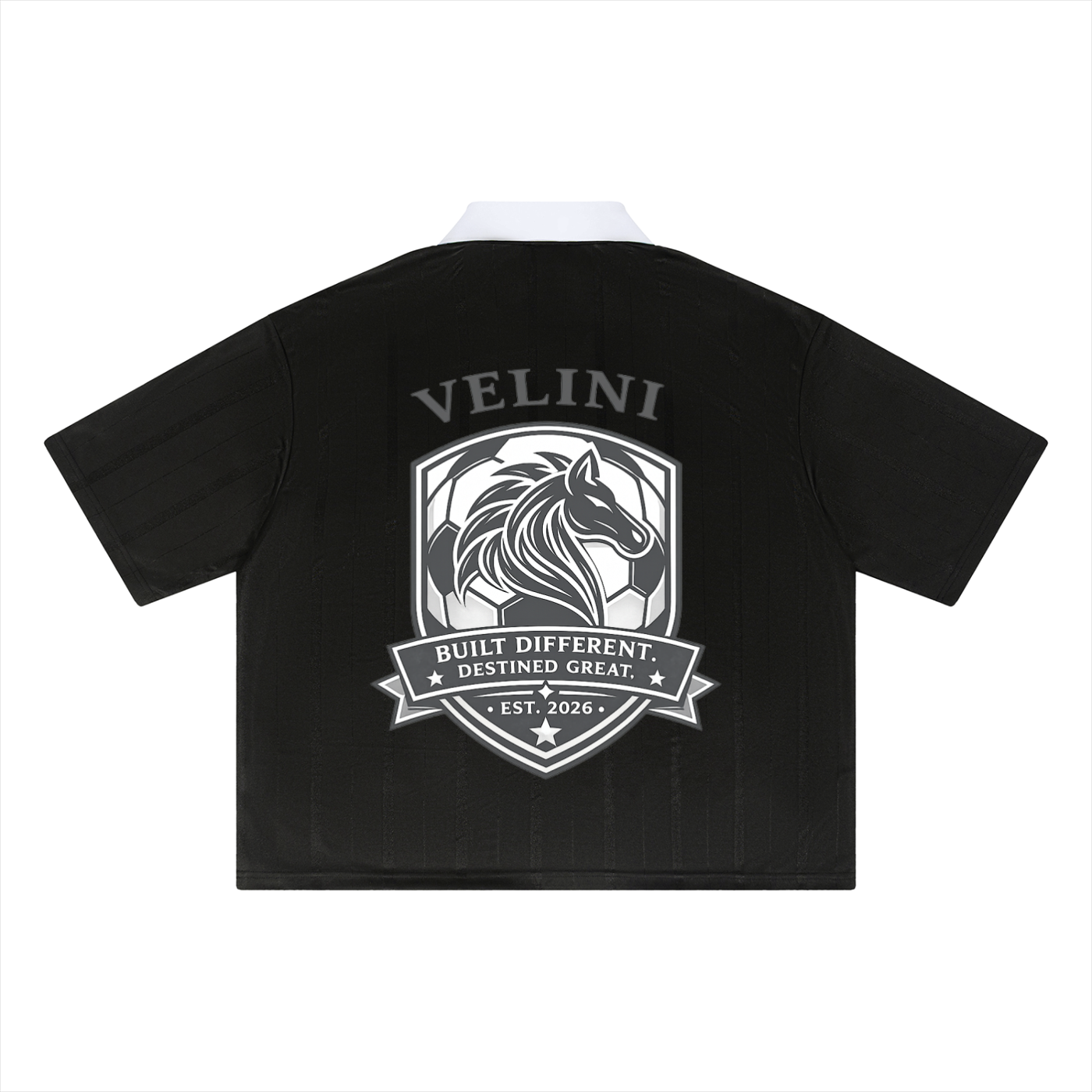 Vellini Striped Boxy Soccer Jersey - Black