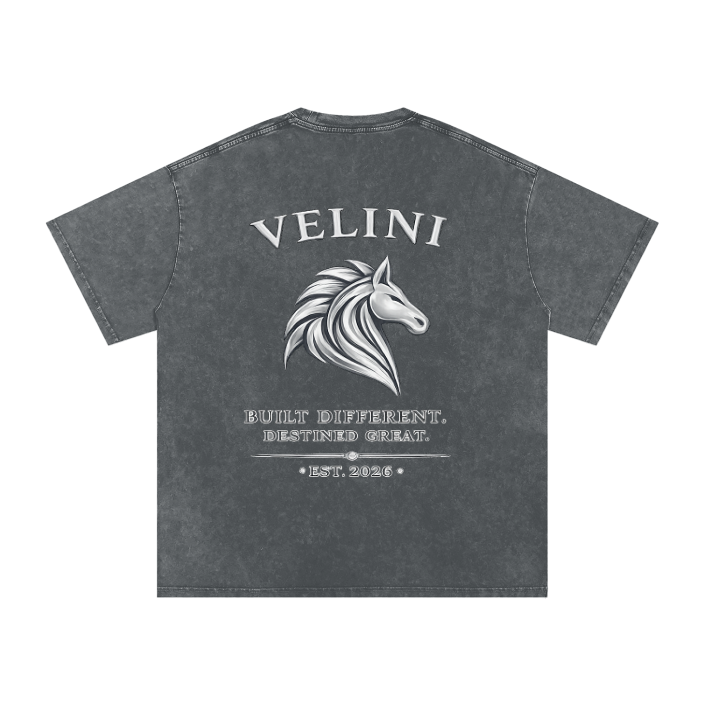 Velini Boxy Washed Oversized Cotton Tee - Dark Grey