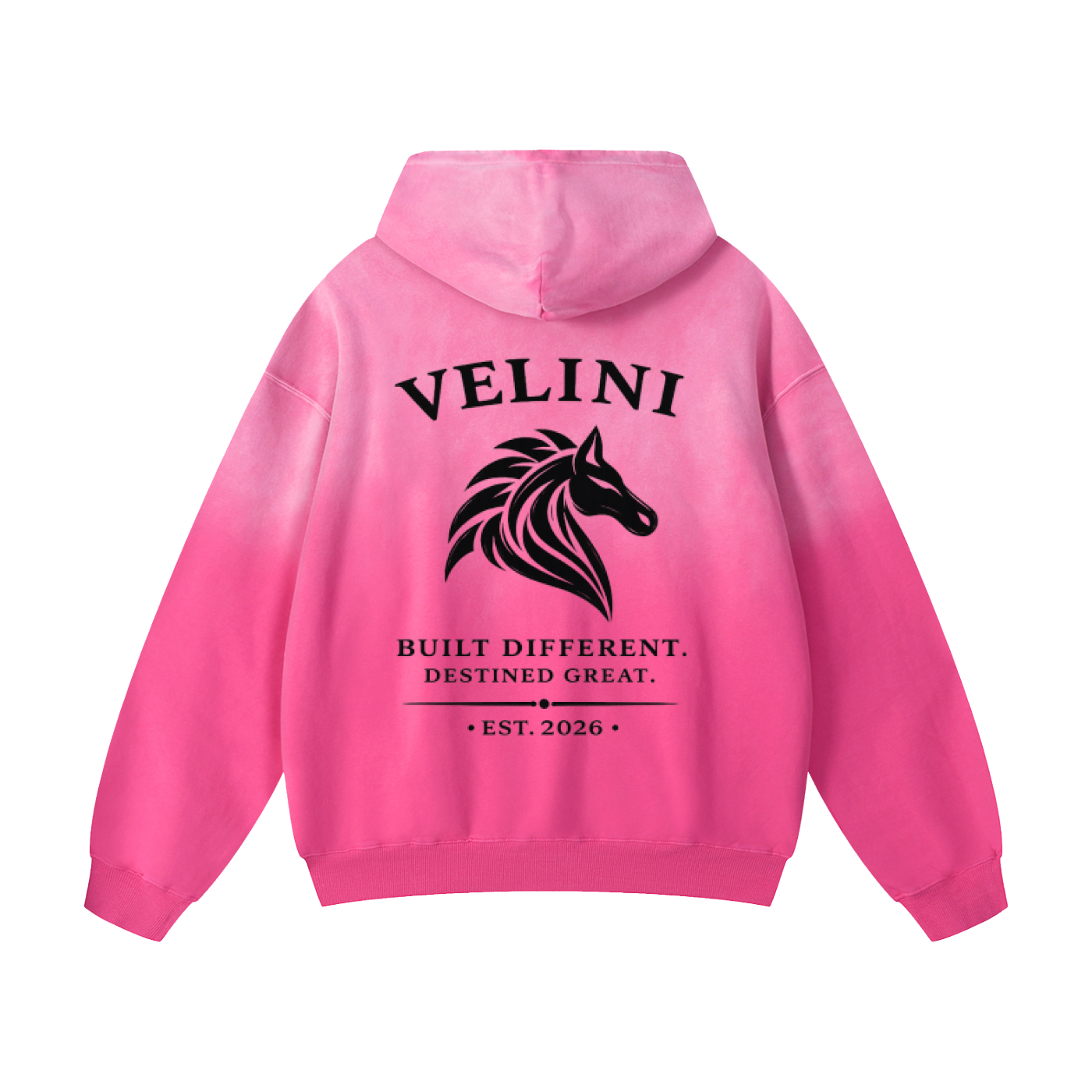 Velini Heavyweight Sunfade Oversized Hoodie - Pink