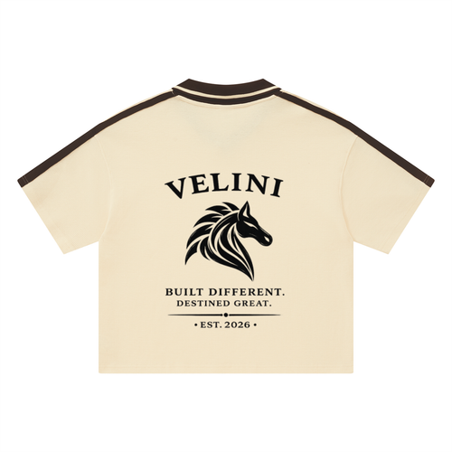 Veleni Color Block Polo Shirt - Apricot