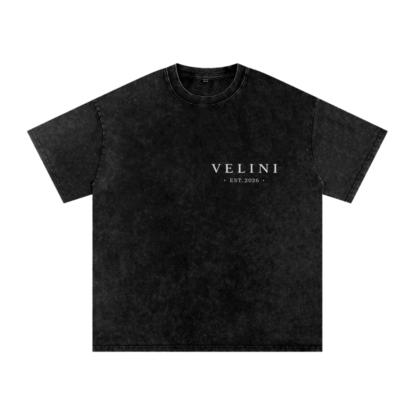 Velini Boxy Washed Oversized Cotton Tee - Black