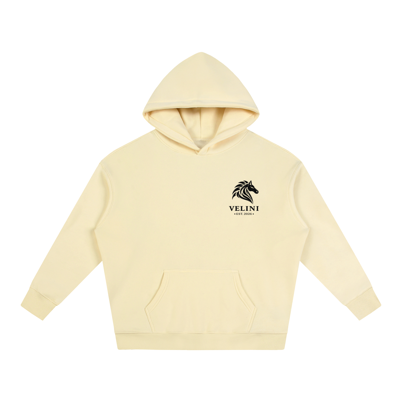 Velini Oversize Fleeced Hoodie- Light Yellow