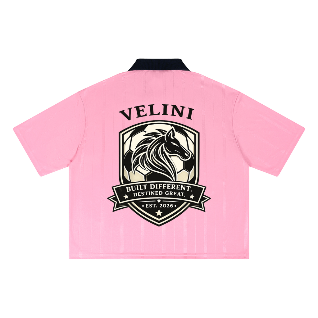 Velini Striped Boxy Soccer Jersey - Pink