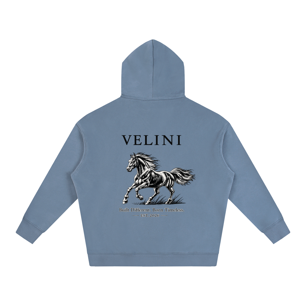 Velini Oversize Fleeced Hoodie - Blue
